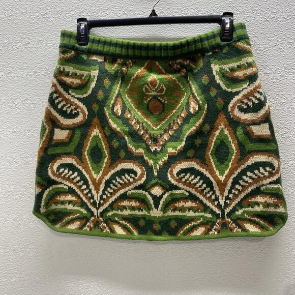 Farm Rio Women's Pineapple Ikat Knit Mini Skirt Green Size XL | Vibrant Tropical - Picture 1 of 10
